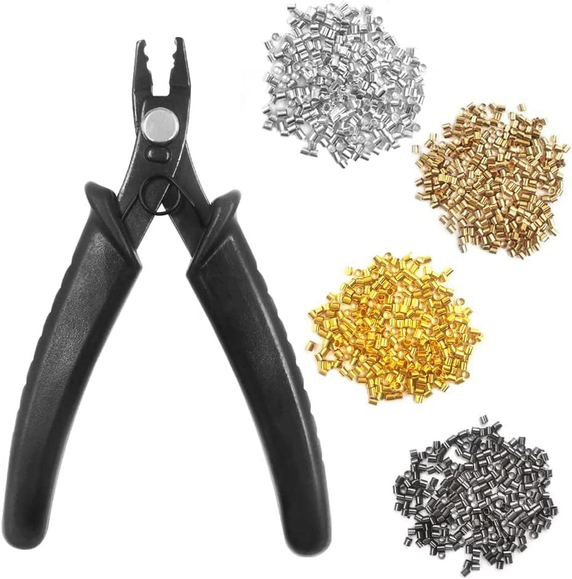 lyfLux Jewelry Crimper Tool with 1000 Metal Tube Crimp Beads for