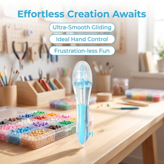 Bead Dispenser Tool, 2.6mm Fuse Bead Pen with Large Capacity, Fast Efficient Beading Craft Pen, Portable Single Pen for Home Holiday Decor and Kids Creative Handmade, 1pc Blue