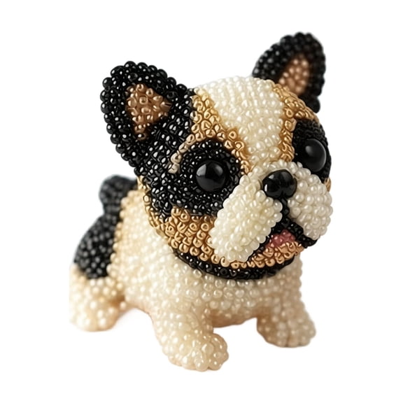 Bead Dog Craft Kit, DIY Handmade French Bulldog, 1 Complete Materials Pack, For Adult Craft Lovers DIY Home Decor Handmade Ornament Gift Making