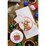 Wizardi Bead Embroidery Decoration Kit - Christmas Guest. Colorful Beads, Beading Needles. DIY Kit. Embroidery for Beginners. Home Decor. ABT-004 Abris Art