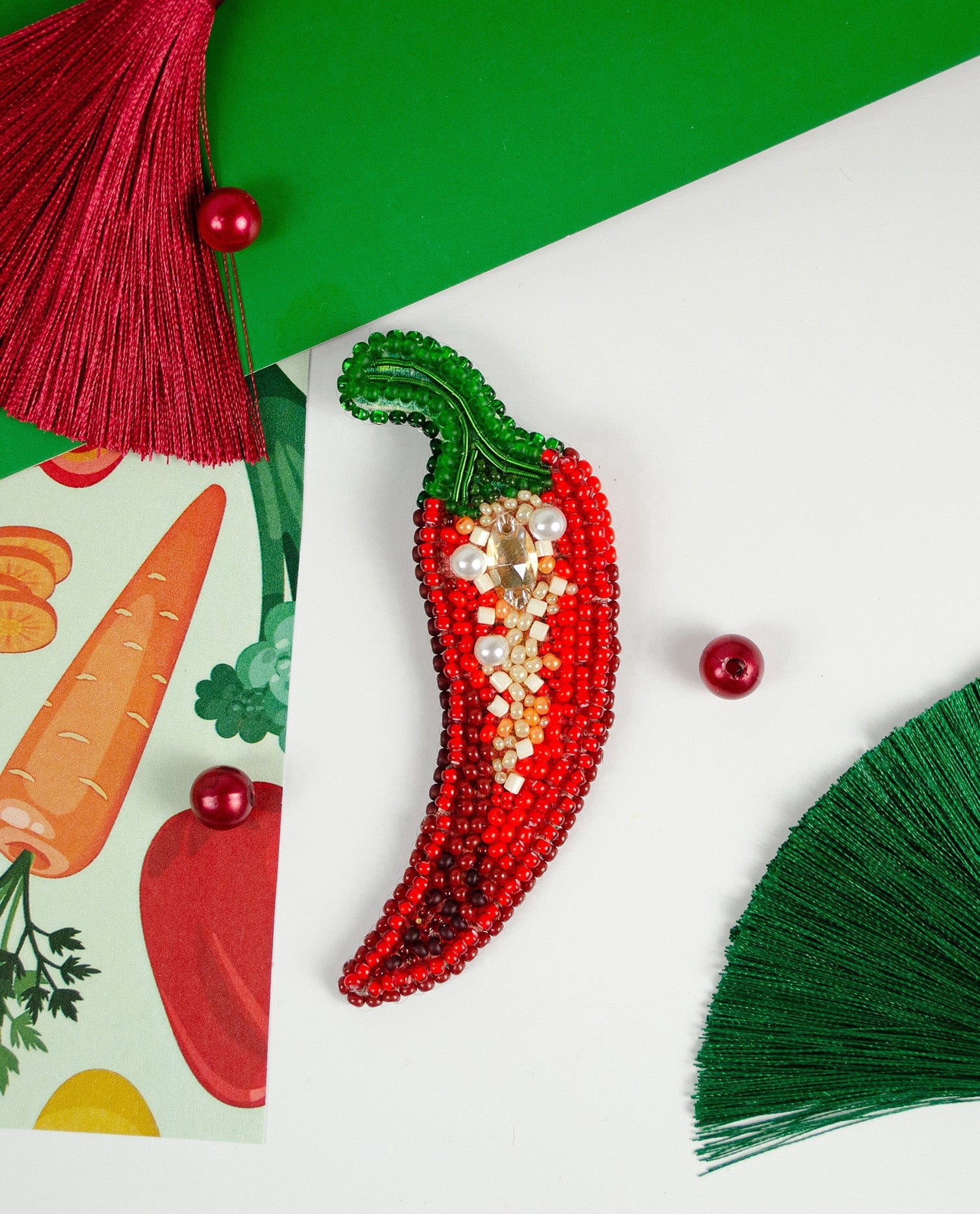 Bead Embroidery Decoration Kit - Hot pepper AD-233