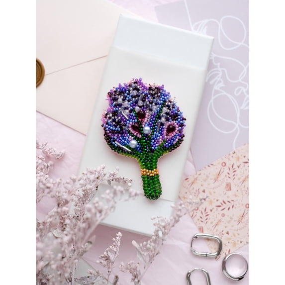 Bead Embroidery Decoration Kit Lavender AD-074