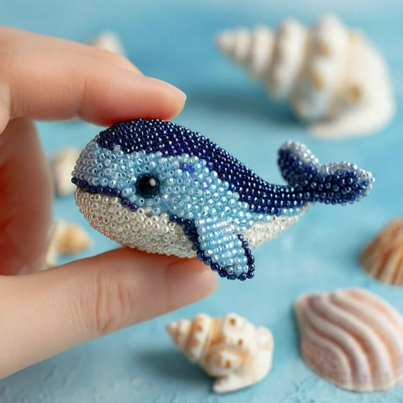 Bead Embroidery Kit Octopus DIY Set | Glass Beads | Beginner-Friendly Craft Kit with Instructions | Complete Set for Adults | Includes Wire, Extra Beads | Ocean Theme Décor | Relaxing Creative