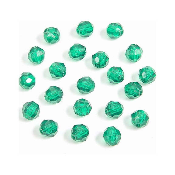 Bead - Faceted - Christmas Green - 10mm - 48 Pieces (dar061181t12)