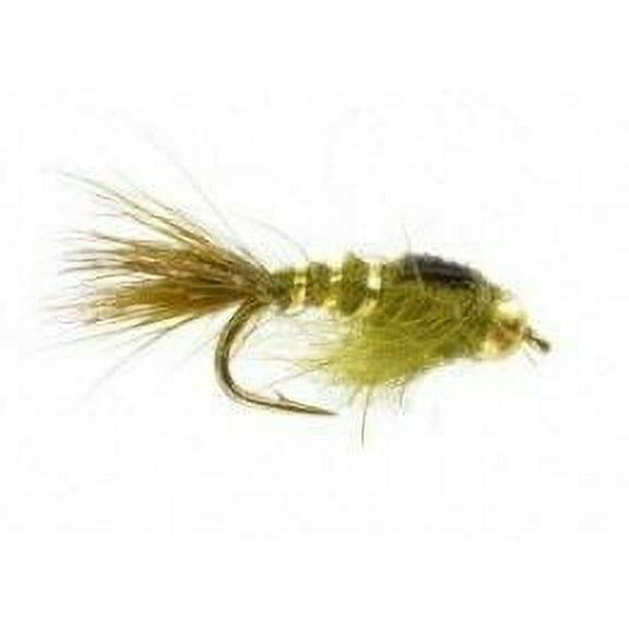 Bead Head Olive Nymph Flies - One Dozen - 4 Size Assortment 12,14,16,18 (3 of Each)