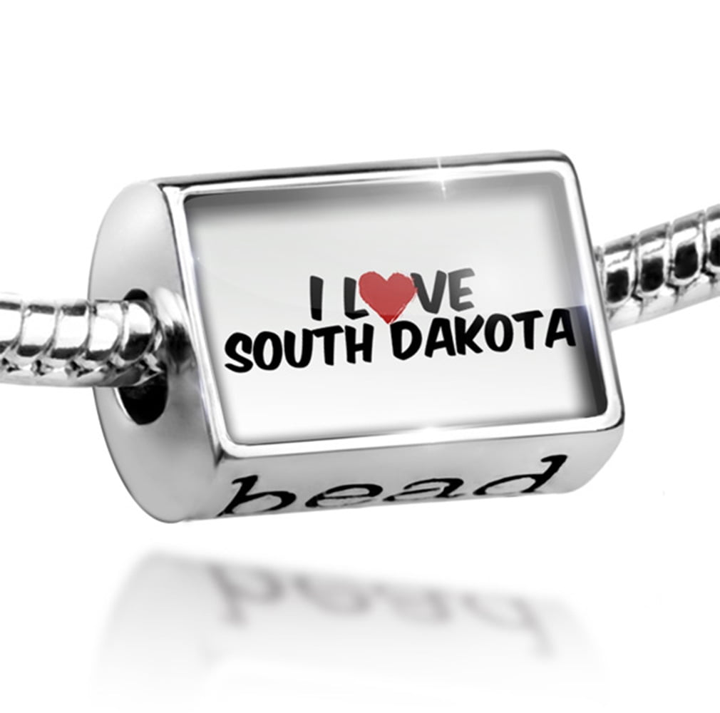 NEONBLOND Bead I Love South Dakota Charm Fits All European Bracelets