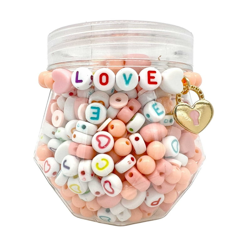 Bead Jam Bead Jar for Jewelry White Round Alphabet Beads