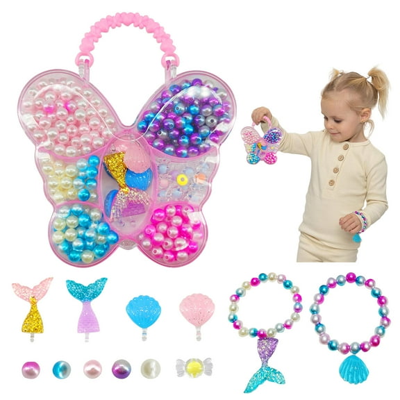 Bead Jewelry Making Kit Bracelet Making Kit Assorted Jewelry Making Kit with Mermaid Shell Pendants 300Pcs+
