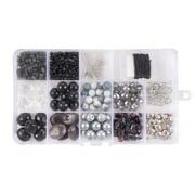 Bead Kits for Jewerly Making - 600pcs Bead Craft Set - DIY Bracelets, Necklaces, and Earrings Supplies Box - Arts and Crafts for Kids, Girls, Teens, Adults - Cosmic Black - Assortment 211