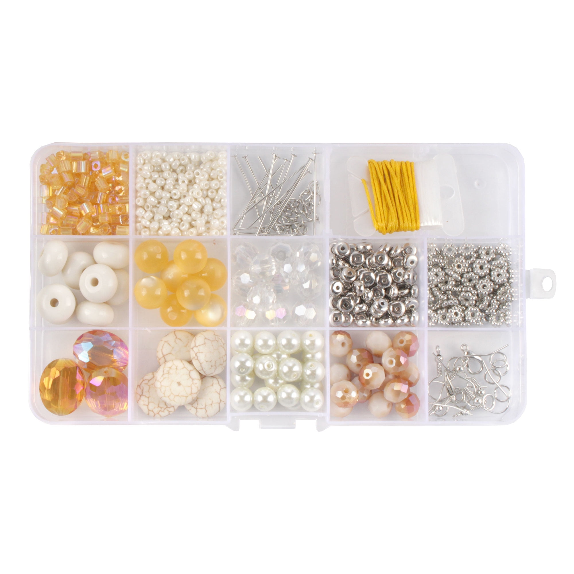 Bead Kits for Jewerly Making - 600pcs Bead Craft Set - DIY Bracelets,  Necklaces, and Earrings Supplies Box - Arts and Crafts for Kids, Girls,  Teens, Adults - Pastelle Daydream - Assortment 203 
