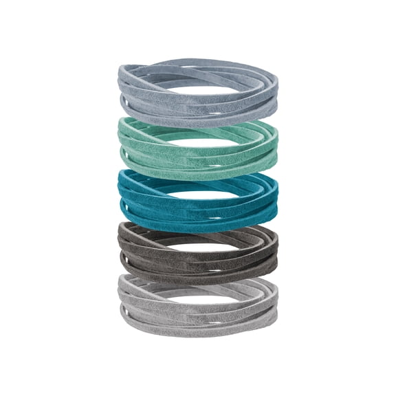 Bead Landing Suede Leather Lace Cord Mix - Cool Tones Multi-Color Spools for Jewelry and Accessories - Assorted - 3.1mm x 25 Yards - 5-Pack