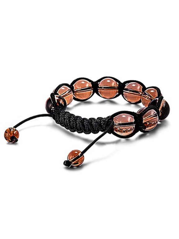 Bead Macrame Bracelet Smoky Simulated Quartz Jewelry Female Unisex