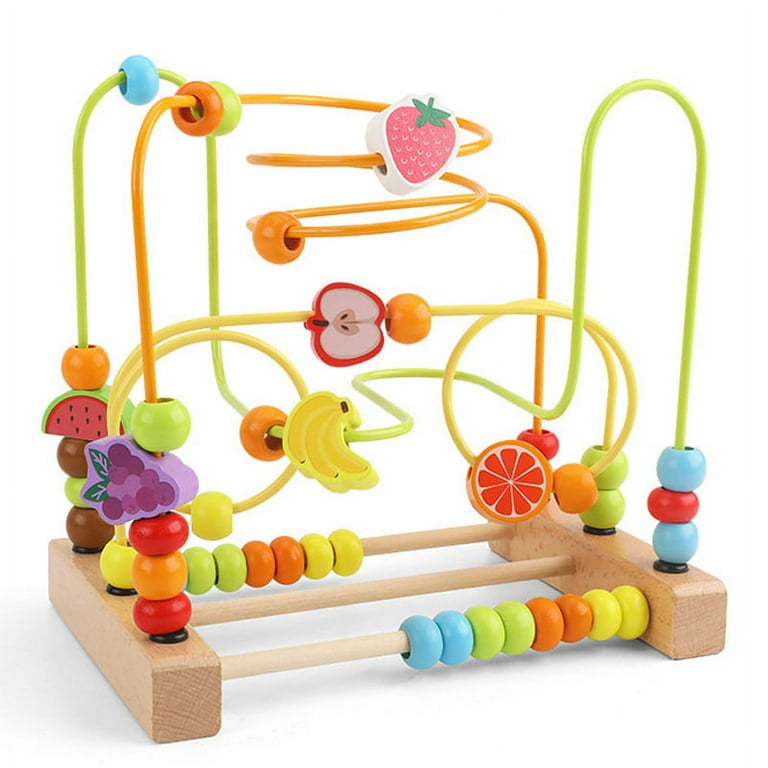 Bead Maze Toy for Toddlers Wooden Colorful Roller Coaster Educational Circle Toys for Kids Sliding Beads Walmart
