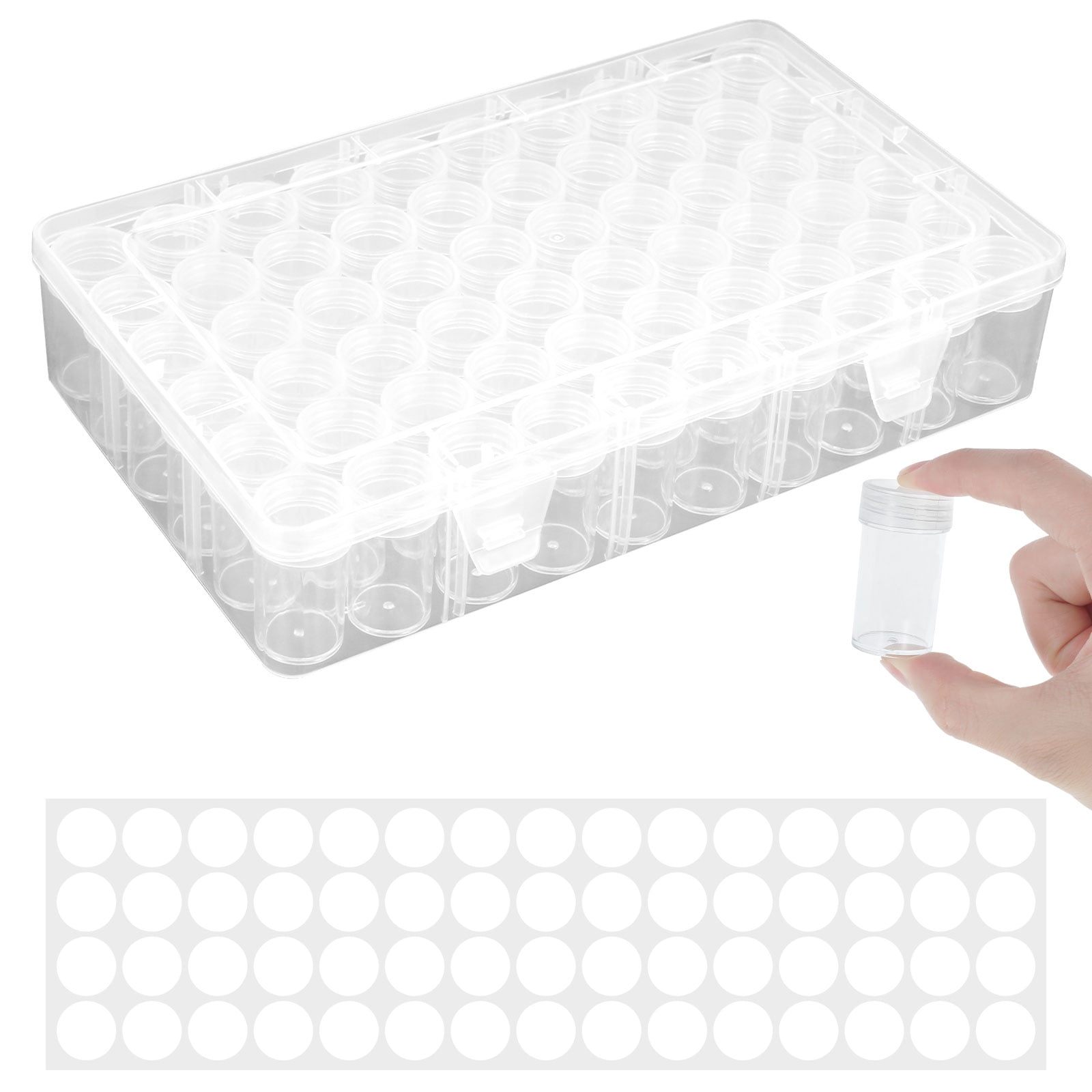 Bead Organizer 60 Grids Transparent Diamond Art Storage Box Portable ...