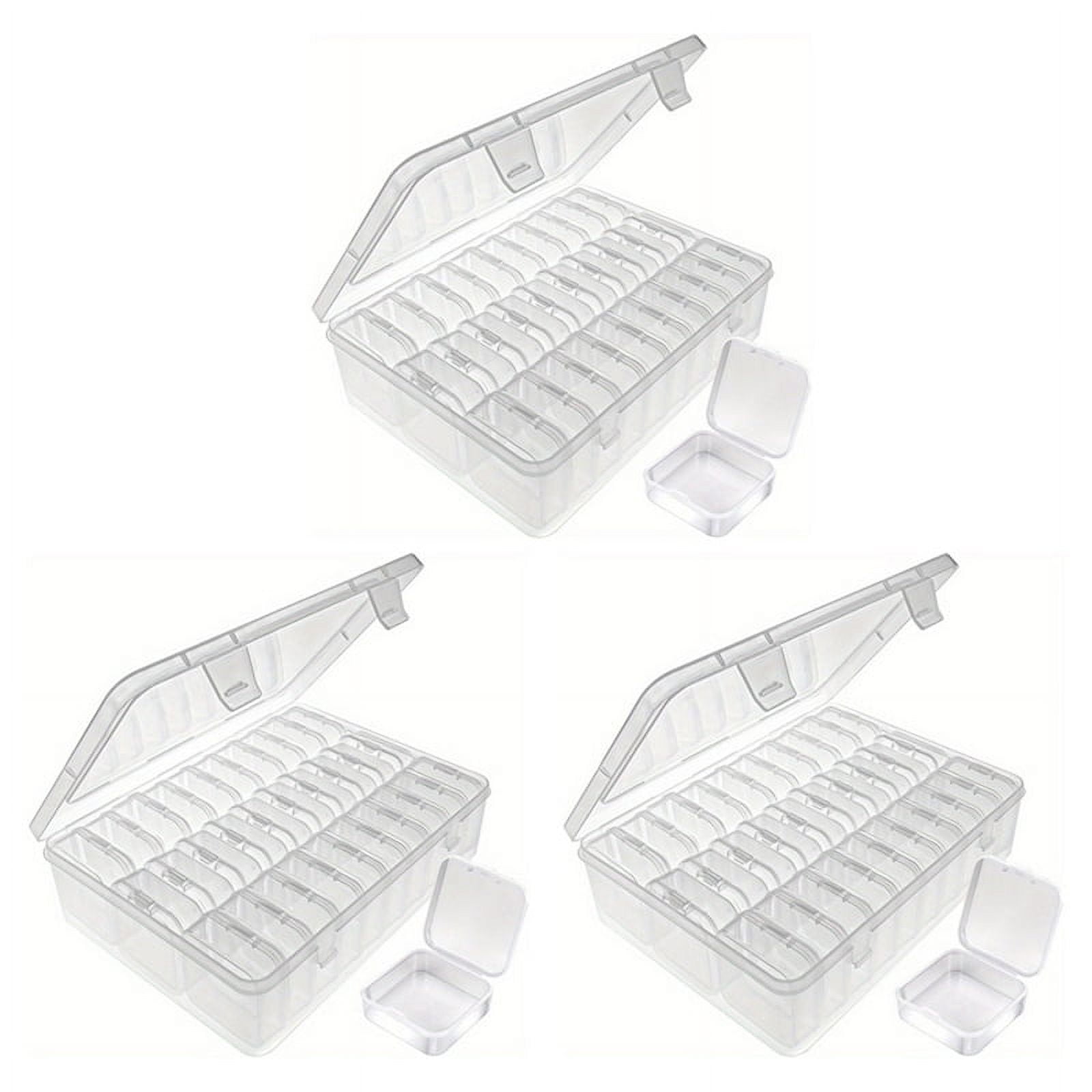 Bead Organizer,90Pcs Small Bead Storage Containers,3 Large Craft Storage Cases,Storage Box for Jewelry Making Diamond