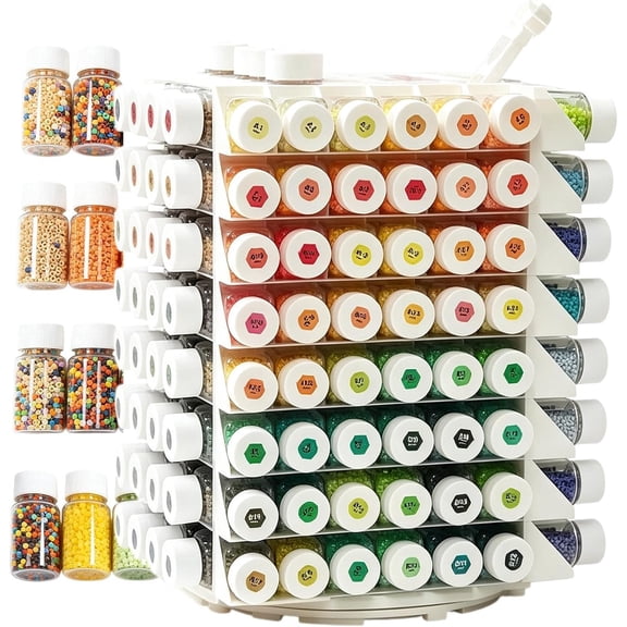 Bead Organizer Box, 11-Layer Rotatable Tower With 360-Degree Swivel Design, Large Capacity Storage For Jewelry Making, Clear See-Through Compartments Modular Stackable Trays Craft Organizer