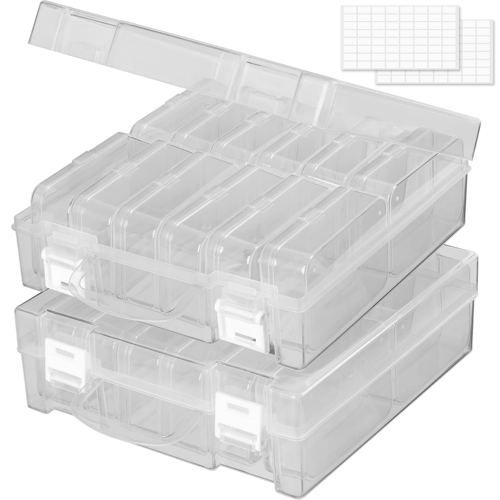Bead Organizer Box, 12 Slots Bead Storage Box, Diamond Paintings Accessory Storage Containers for Craft Seed Beads Jewelry Charms Rings Glitter Rhinestones (1 Pack)
