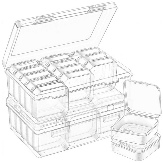 Jewelry Organizer Bead Organizer Box, 30 Pcs Bead Storage Containers, Mini Plastic Diamond Painting Accessory Storage Boxes for Seeds Lego Organizing