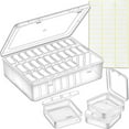 thumbnail image 1 of Bead Organizer Box, 30Pcs Small Clear Plastic Bead Storage Containers, 1 Craft Storage Box with Hinged Lid, 1 Sheet Label Sticker, Mini Storage Box for Jewelry Making Beading Crafts Screws Small Parts, 1 of 7