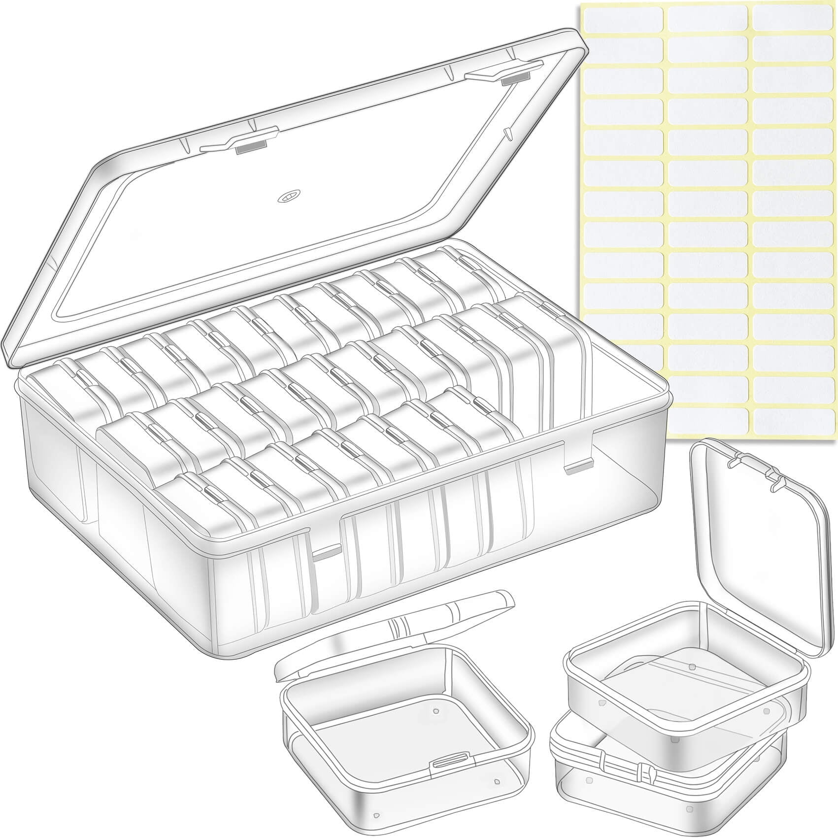 1 Set Diamonds Storage Containers Diamond Drawing Holder Rhinestone Craft  Organizer and Tools 