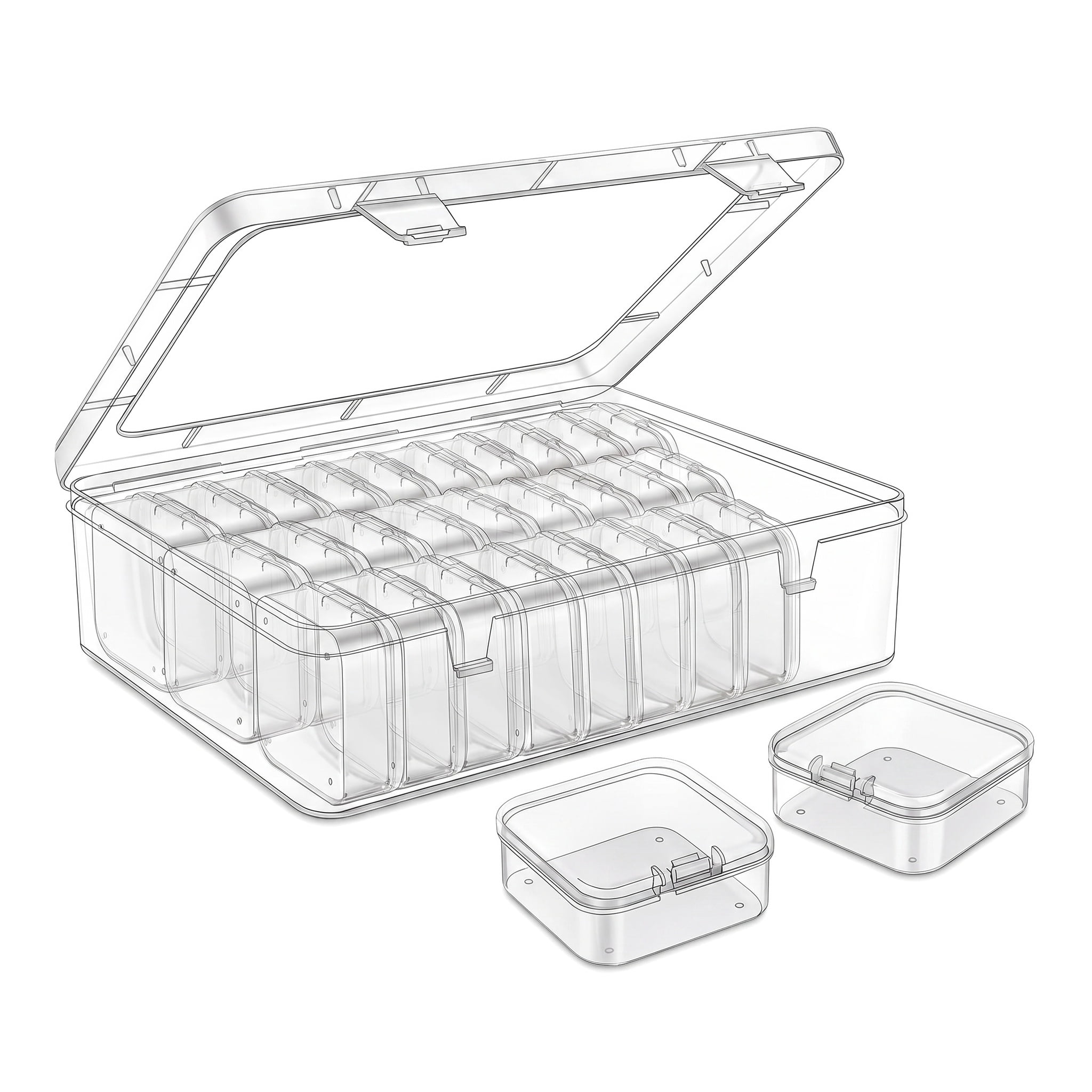 Bead Organizer Box, 31Pcs Small Beads Organizers and Storage Plastic ...