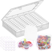 Bead Organizer Box,61pcs Small Clear Plastic Storage Containers Set, Small Bead Organizers and Storage Plastic Cases with Labels, for Jewelry, Crafts, Nail Diamonds Storage