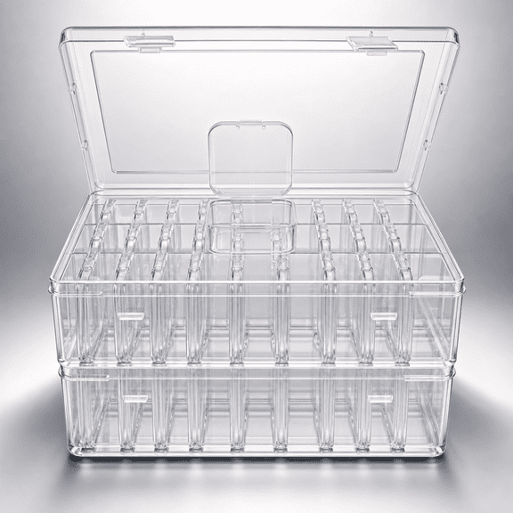Bead Organizer Box with 60 Mini Plastic Storage Containers for Craft and Small Parts Organization