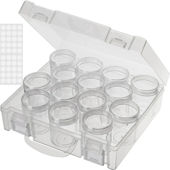 Bead Organizer, Diamond Painting Storage Containers, 14 Grids Clear Bead Organization Diamond Painting Accessories Small Storage Containerfor Craft, Jewelry and Earrings (1 Pack)