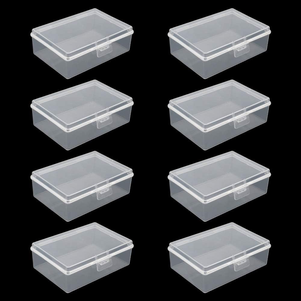 Bead Organizers Containers, Non-Toxic Food Grade Plastic Mini Storage Boxes, Square Shape Suitable For Stacking (8 PCS)
