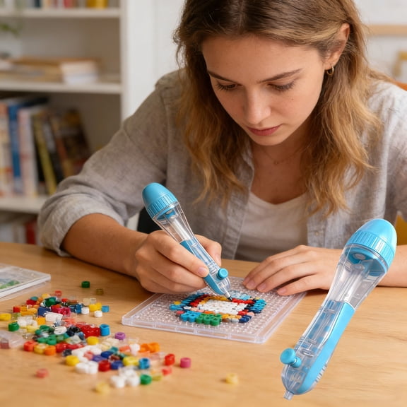 Bead Painting Pen 2.6mm Precision Craft Tool Ergonomic Grip Beading Applicator Creative DIY Art Drawing Pen Educational Craft Tool Home Handmade Bead Activity for Hobby Craft Lovers Studio-Blue