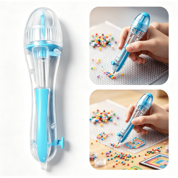 Bead Pen – Super Smooth 2.7Mm Fuse Tool, Precision Placement Tip | DIY Creative Puzzle Activity, Hand Control Practice, Relaxing Craft Experience for Boys Girls Learning Play(Blue)