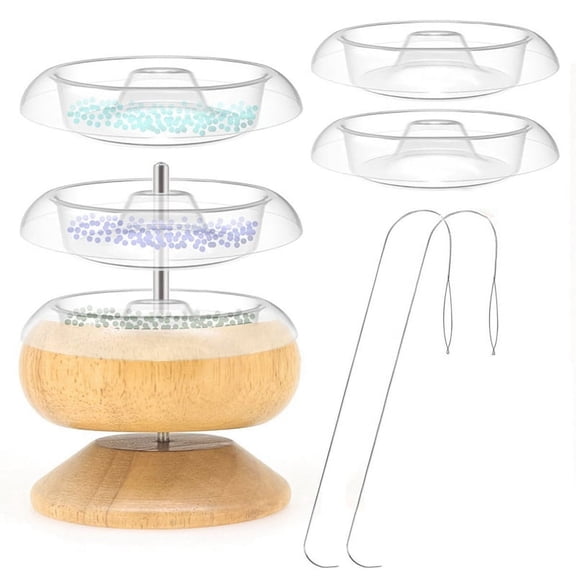 Bead Spinner,Seed Beads Kit with 5 Pcs Quick Changed Trays,Beading Needles for Jewelry Making