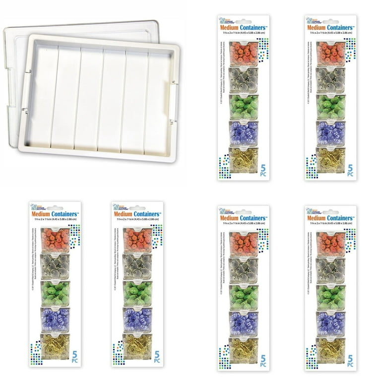  Bead Storage Solutions Elizabeth Ward 5 Piece Bead Clear  Organizing Storage Containers for Small Beads, Crystals, Fasteners, and  More, Medium : Arts, Crafts & Sewing