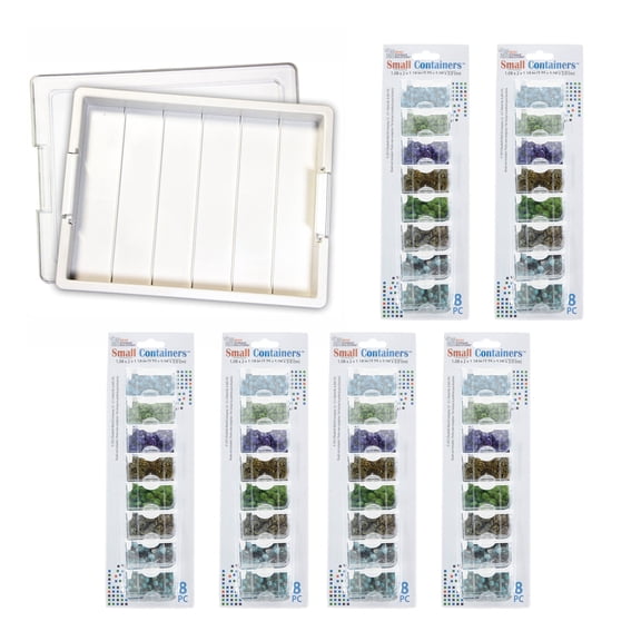 Bead Storage Bundle with Tray, Lid, and 48 Piece Containers