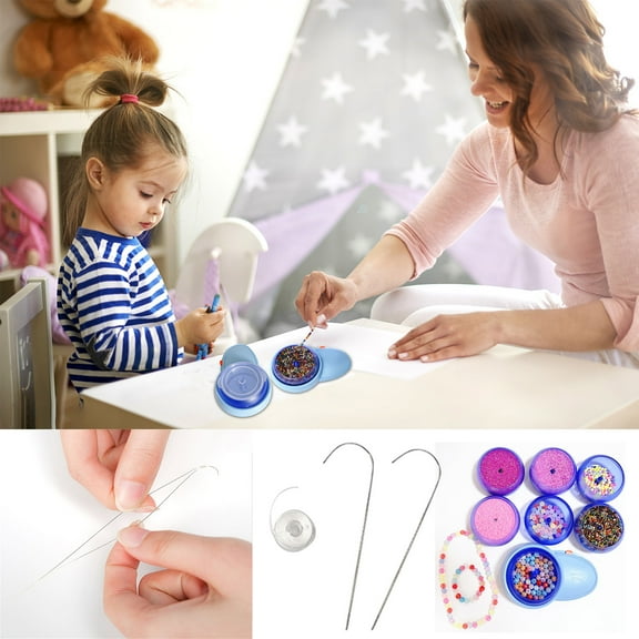 Bead Stringing Kit Yannianjz Automatic Bead Stringing Kit, Electric Beading Machine with Rotating Bowls, Jewelry Making Tool for Bracelet Necklace, DIY Bead Threader with Needles and Wire