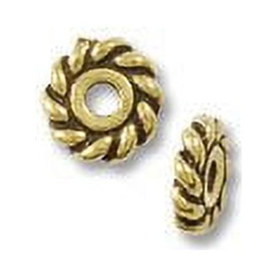 Bead Twist Heishi 6mm Pewter Gold Plated (2-Pcs)