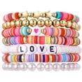 thumbnail image 1 of Bead Women Bracelet Stretch - Adjustable Colorful Beaded Set, Y2K Star Heart Love Charms Bracelets, Summer Beach Bohemian Boho Stackable Jewelry Gifts for Girls Friends, 1 of 7