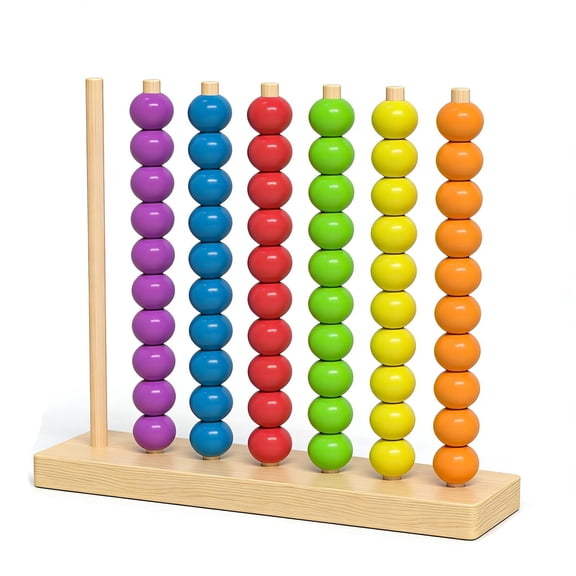 Bead Wooden Rekenrek, Abacus for Kids 3 4 5 6 Year Old, Math Manipulatives Kindergarten, Counting Rack, Educational Toys for Elementary Kids