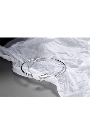 Bead chain star open bracelet women's fashion creative fashion personality paper plane double-layer bracelet