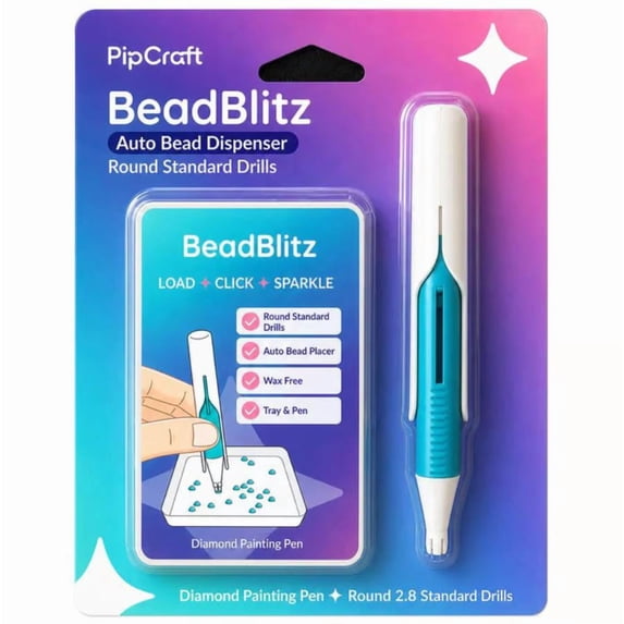 BeadBlitz Automatic Diamond Painting Bead Dispenser, Diamond Painting Bead Dispenser Pen for 2.8mm Drills, Quick-Load Essential for Family Bonding & Creative Weekends (Blue)