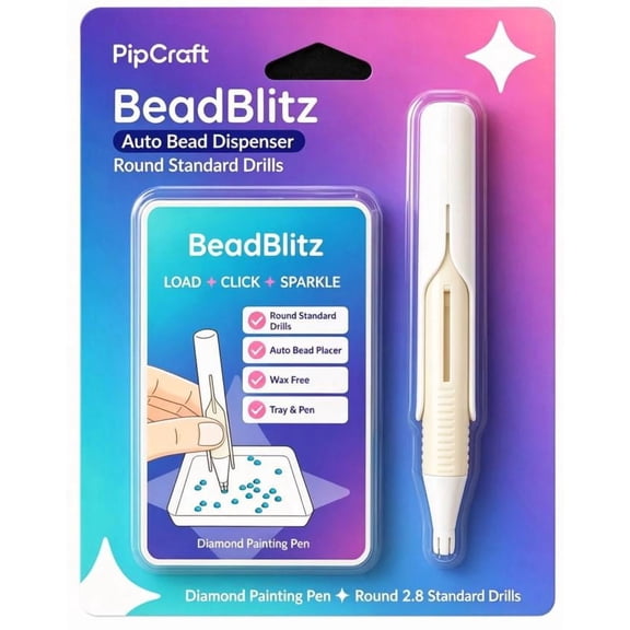 BeadBlitz Automatic Diamond Painting Bead Dispenser, Efficient Bead Picker for Round Drills, Ergonomic Design Tool for Reducing Hand Fatigue During Long Crafting Sessions (White)