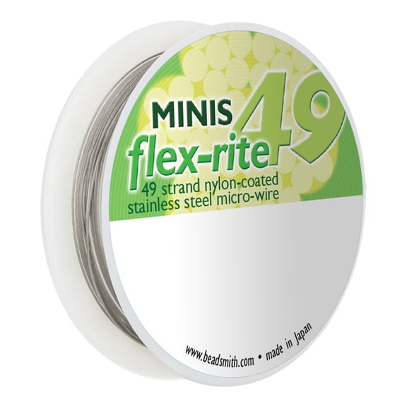 The Beadsmith Flex-Rite Beading Wire - 49-Strand, 0.018" (0.45 mm) Dia, Clear, 10 ft