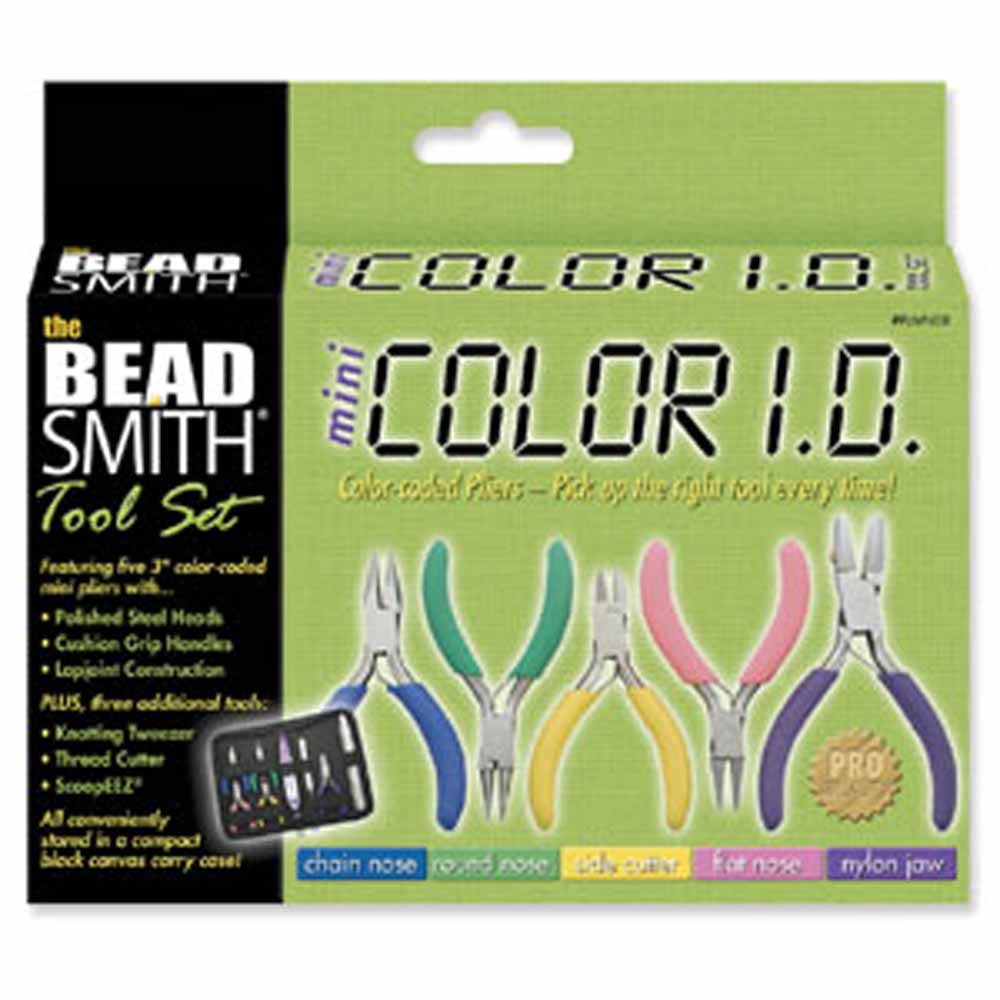 BeadSmith Mini 8 Piece Jewelery Making Color ID Plier set