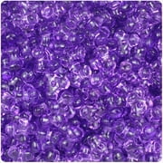 BeadTin Amethyst Transparent 11mm TriBead Plastic Craft Beads 500pcs