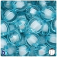 thumbnail image 1 of BeadTin Aqua Blue Transparent 20mm Melon Plastic Bead in Beads (10pcs), 1 of 1
