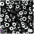 thumbnail image 1 of BeadTin Black Evil Eye 10mm Flat Round Resin Beads (100pcs), 1 of 1