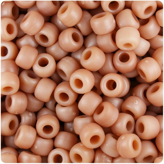 BeadTin Bone Matte 9mm Barrel Pony Beads (500pc)