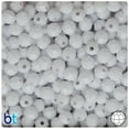thumbnail image 1 of BeadTin Bright White Opaque 8mm Faceted Round Plastic Beads (450pcs), 1 of 1