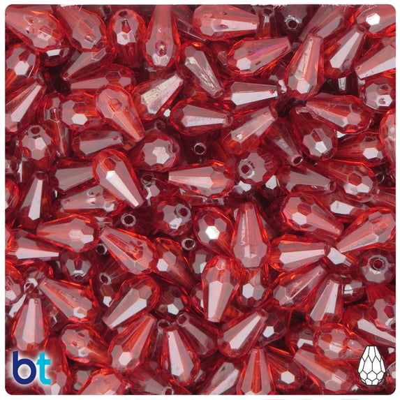 BeadTin Brown Transparent 12mm Faceted Pear Acrylic Beads (150pcs)
