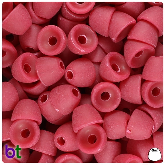 BeadTin Burgundy Matte 12mm Bell Pony Beads (50pcs)